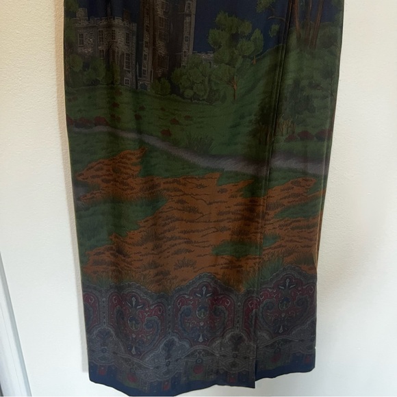 Vintage Ralph Lauren Oxfordshire Castle Country Wool Wrap Skirt with Leather 8 - Picture 9 of 10